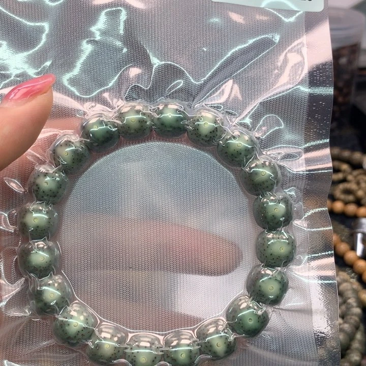 星月菩提吊坠丑*11×12石玉绿包白大眼睛