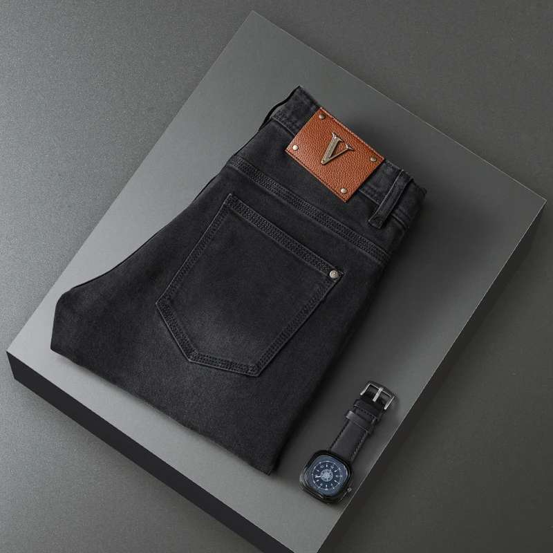 【轻奢大牛】K578-13盎司全年常规款男士直筒牛仔裤磨砂黑做工精细