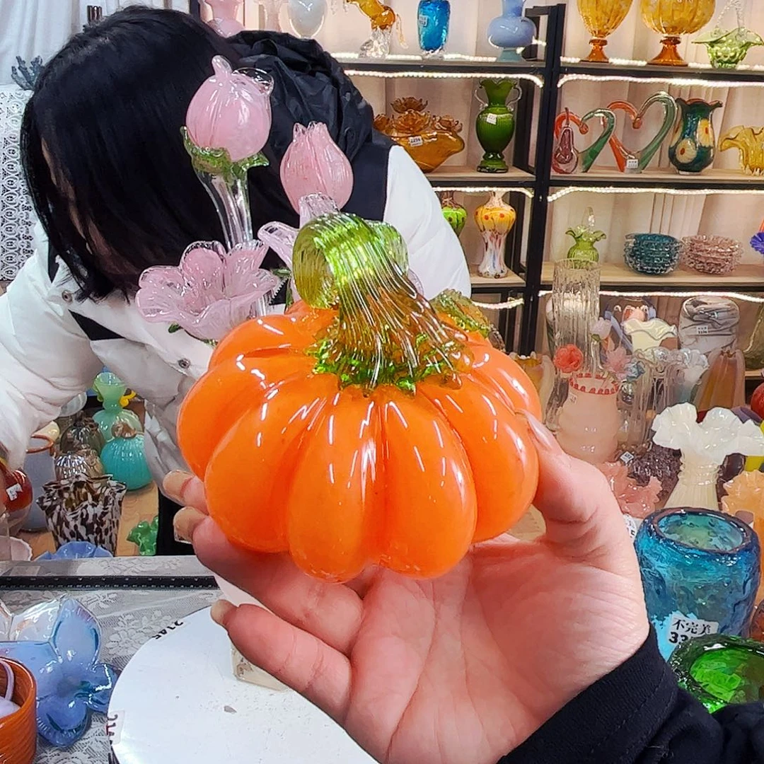 猪***咩南瓜家悦美居琉璃摆件不完美
