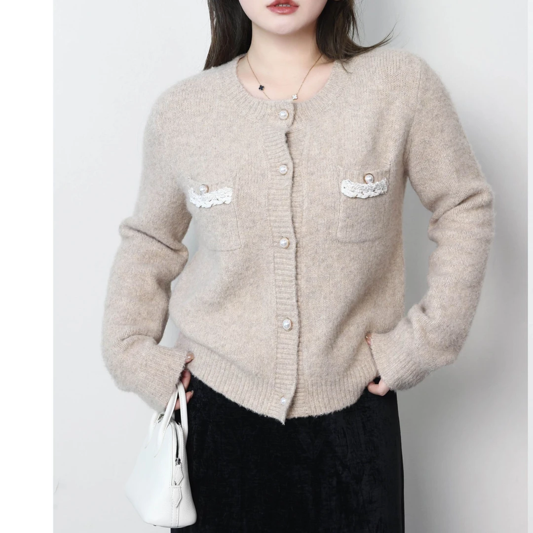 QC宣宣【半熟冬日】微胖大码女冬法式优雅圆领小香风毛衣ZY412K11