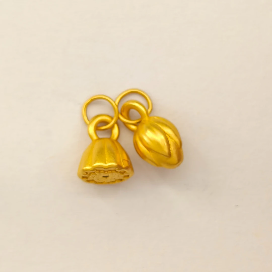 足金999两世欢莲蓬花苞提溜吊坠送礼物硬金