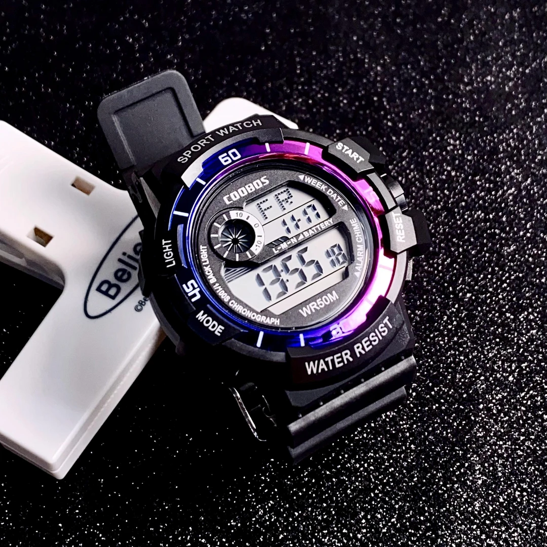 2025年青少年多功能防水防摔只看时间电子手表初高中学生运动手表