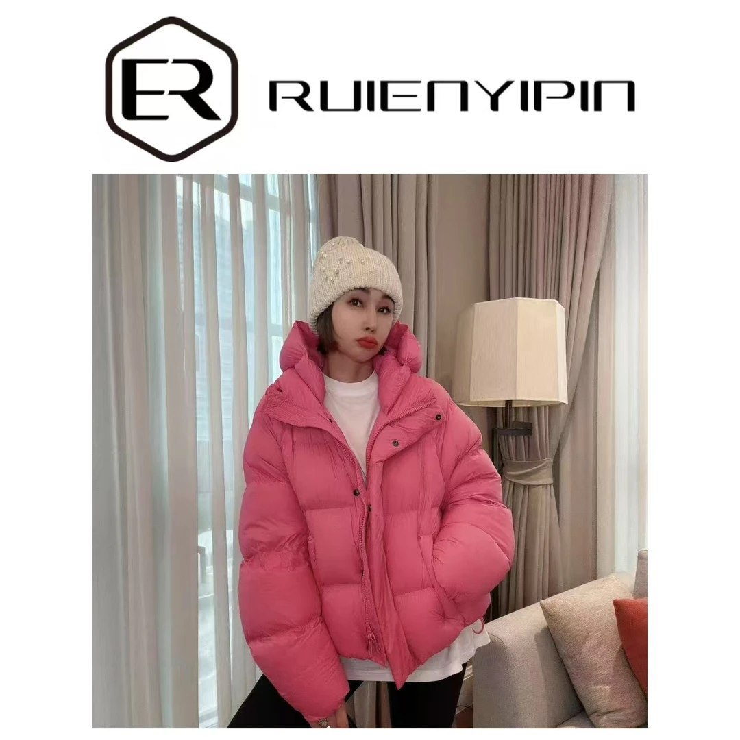 7720#【炫妈】泡芙感连帽鹅绒服 90白鹅绒百搭设计时尚休闲女装