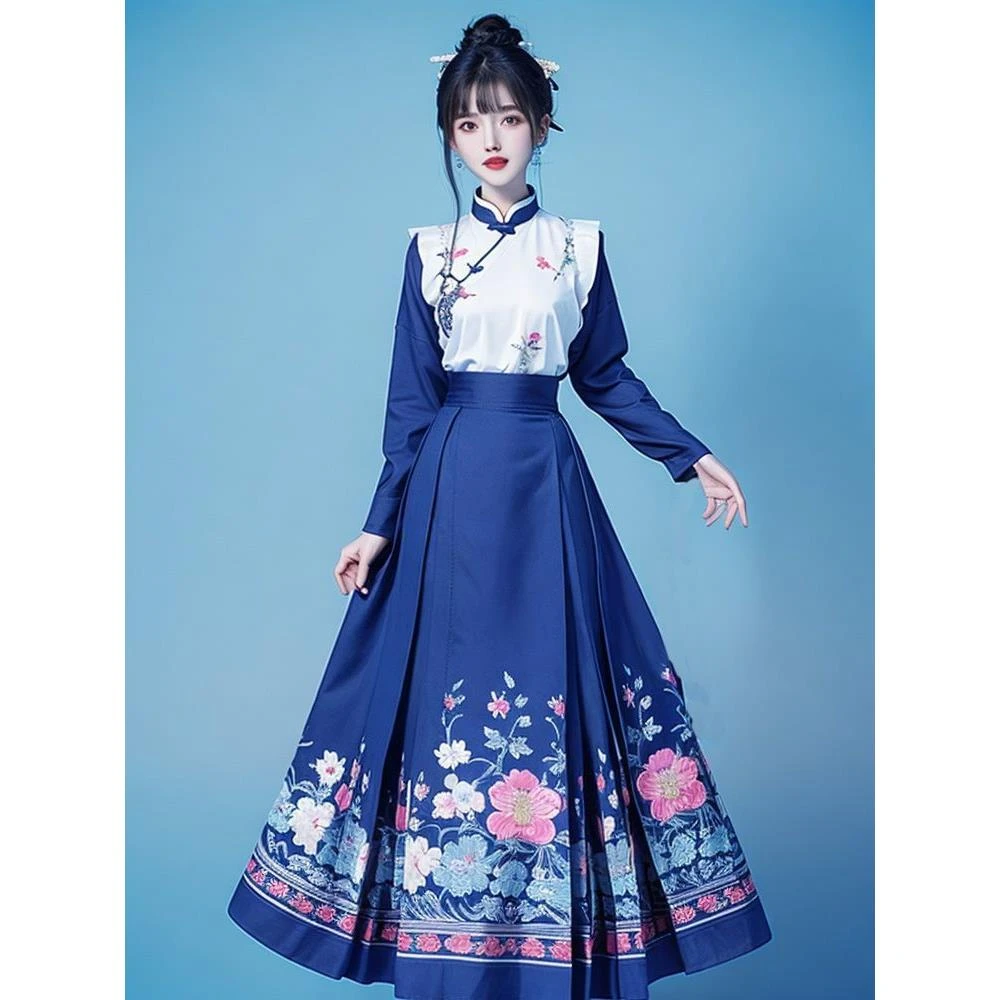 改良旗袍上衣马面裙套装2024秋季新款新中式复古风时尚气质两件套