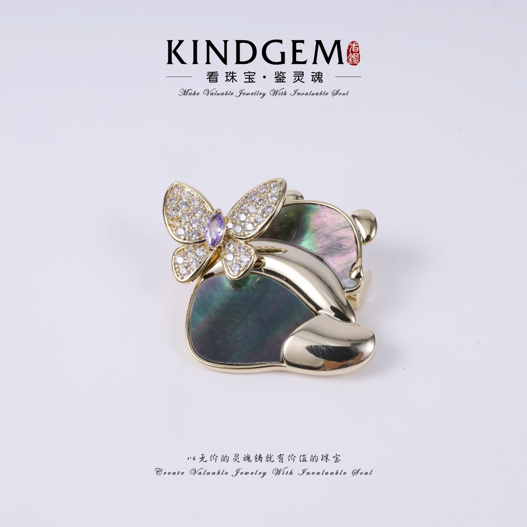 KindGem 轻奢精设计感蝴蝶时尚胸针 C-36310