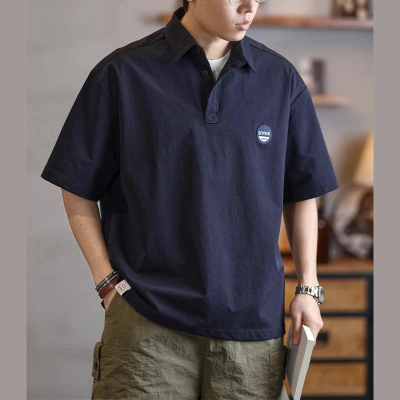 Salodac短袖POLO衫男士夏季宽松潮牌百搭户外休闲速干衬衫T恤男