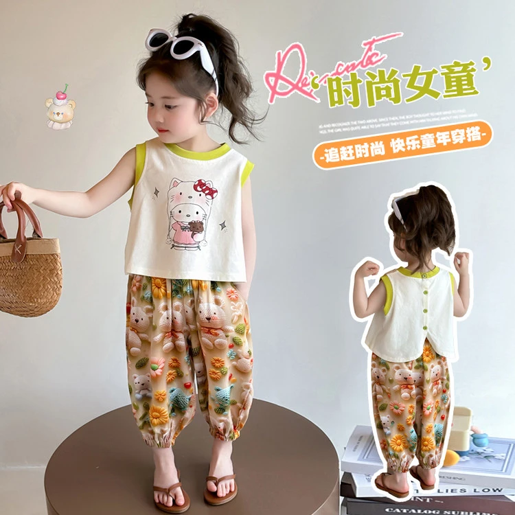 童装2025新款洋气夏季薄款无袖外穿女宝6-12岁时髦潮款潮流夏天