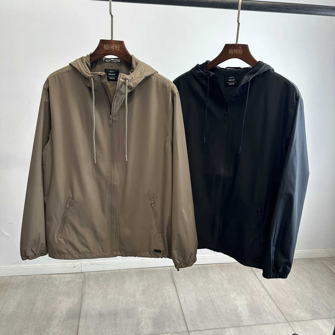 外贸男士家户外防风防泼水连帽外套上衣夹克透气冲锋衣1586