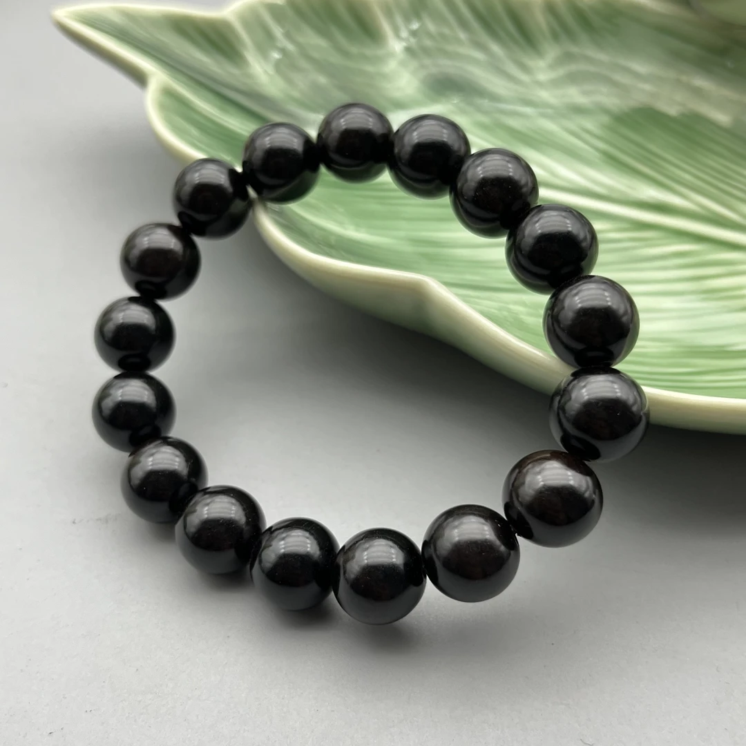 WW434-紫光檀素圈12mm单圈手串