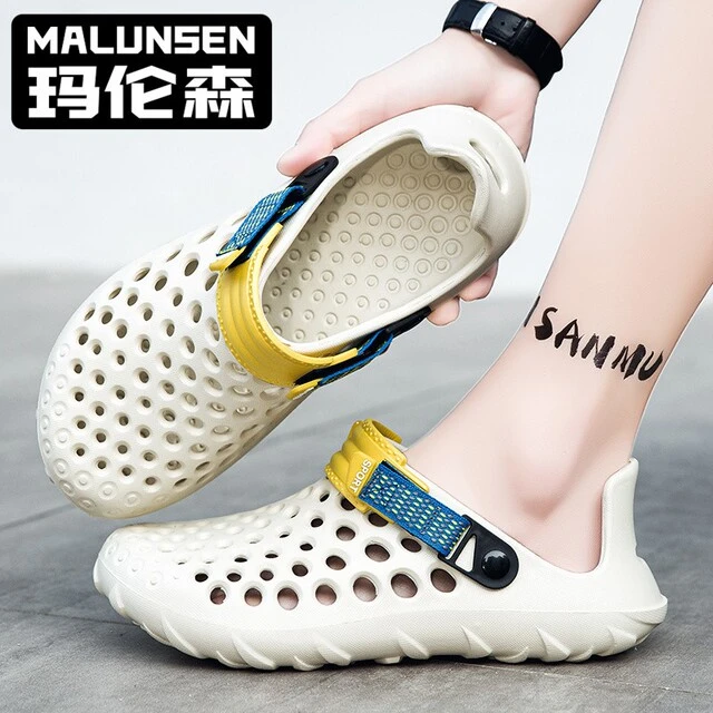 MALUNSEN玛伦森洞洞鞋男款夏季户外穿半拖软底凉拖青春潮流拖鞋