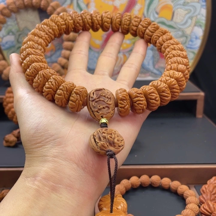 桃核手串大*亮龙纹桃核祥云