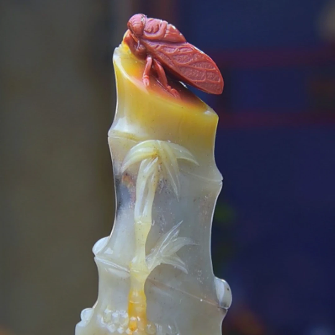 寿山石印章，知足常乐