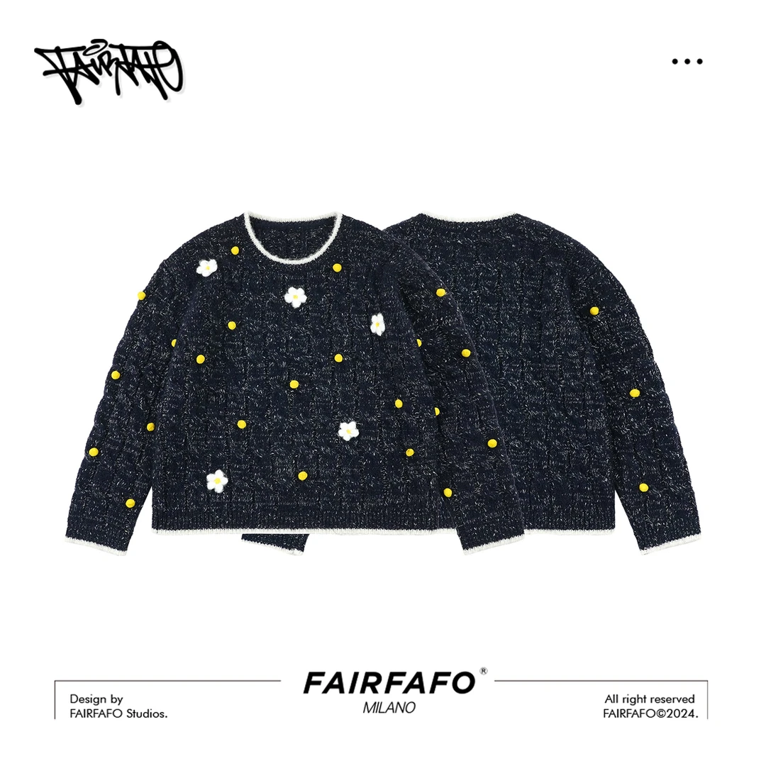 FAIRFAFO林肉肉【花朵毛衣】HY24MY739套头潮流花设计师毛衫秋季
