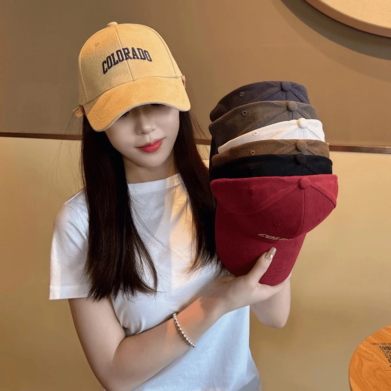 大头围帽子女秋冬加大加深网红百搭字母刺绣棒球帽韩版休闲鸭舌帽