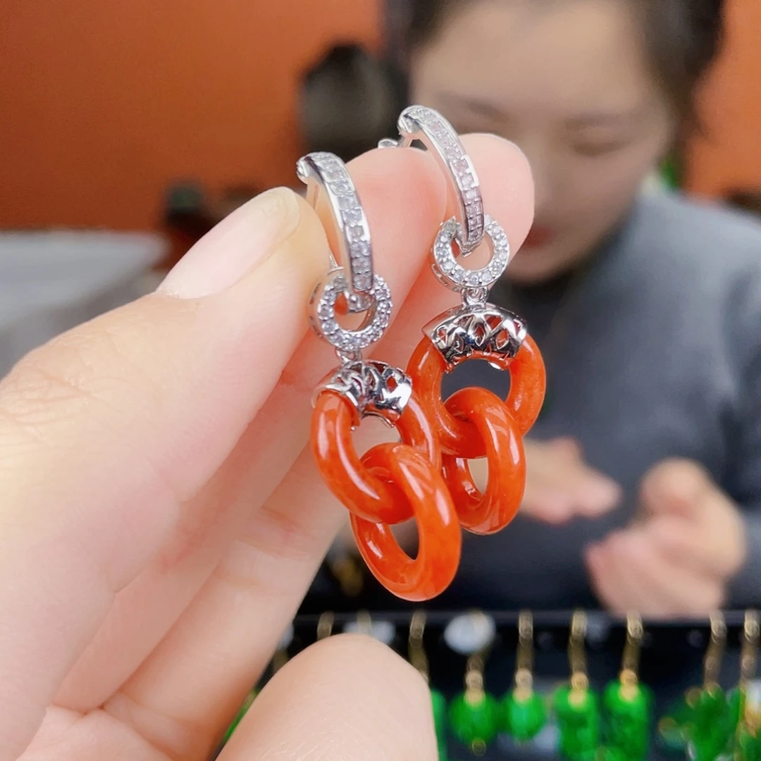 翡翠未镶嵌耳饰饰品