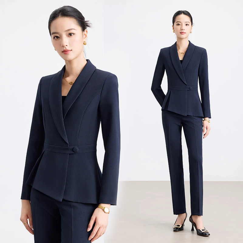 长袖西装套装正式场合商务正装西服春秋温婉风气质面试售楼部工装