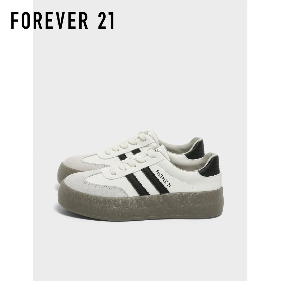 双11好物F21厚底德训鞋女款2025经典百搭软底增高超好看休闲板鞋