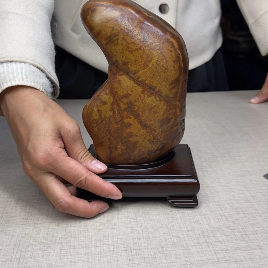 石材广西大化彩玉石配底座