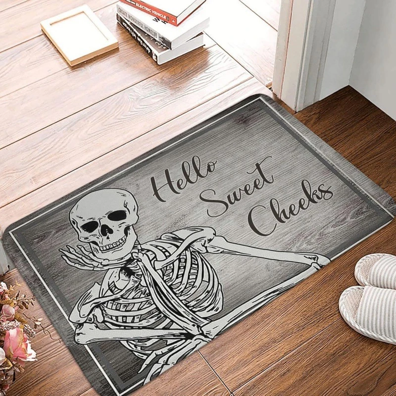 万圣节恐怖骷髅地垫家用入户防滑耐脏耐磨门垫卫生间吸水速干脚垫
