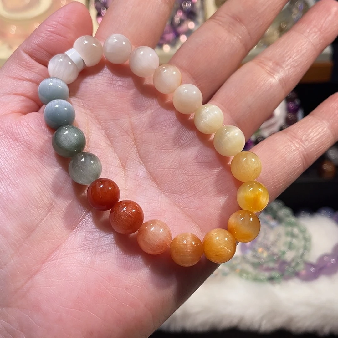 水晶未镶嵌手链渐变兔毛手链