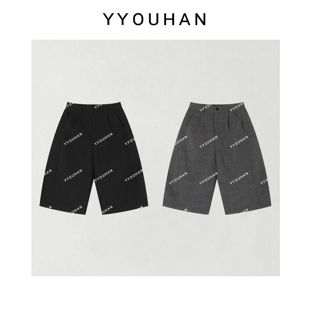 YYOUHAN 2025秋款【视觉】灰色慵懒风女裤日系毛呢中裤 2509C5903