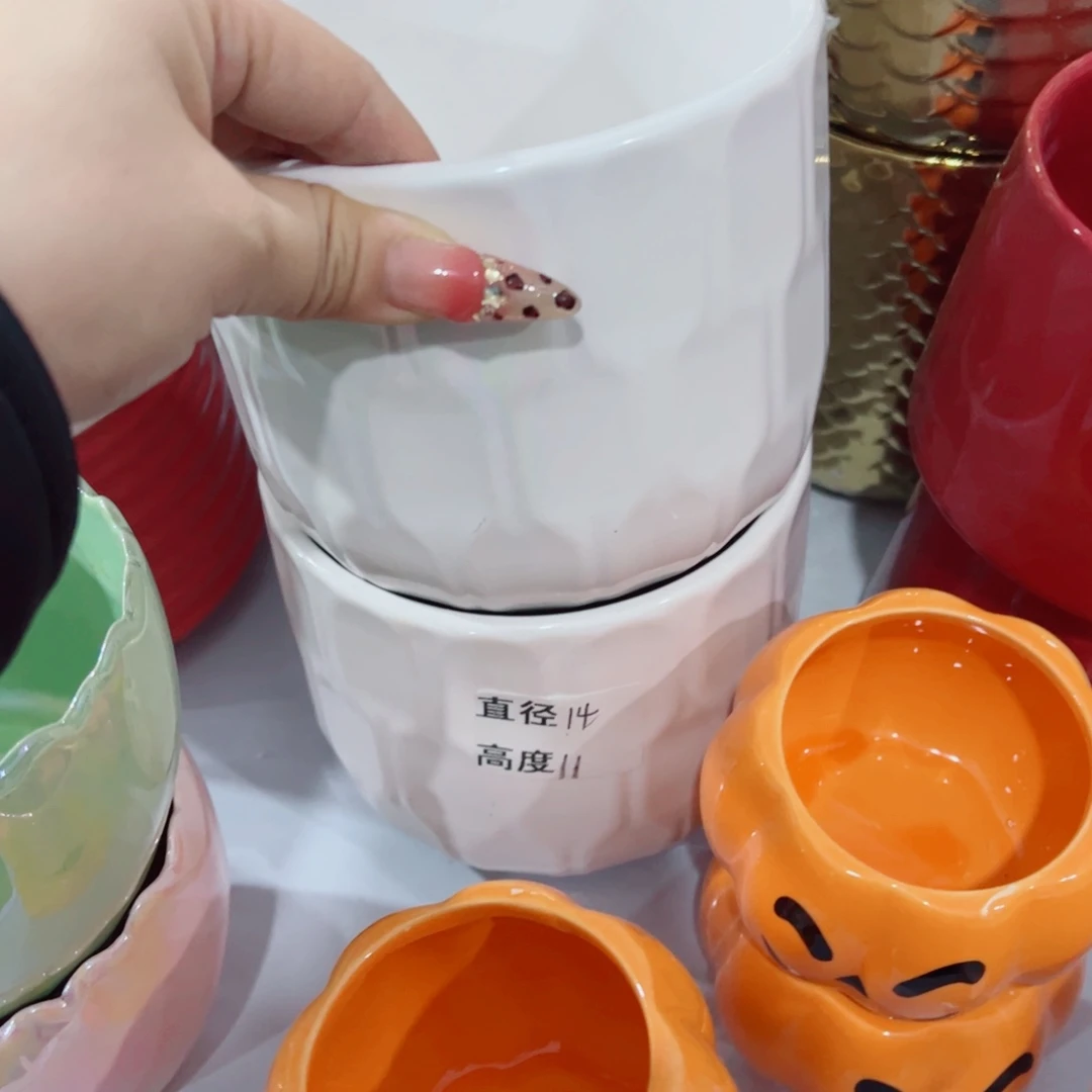 有孔，陶瓷花盆满10米包邮发货