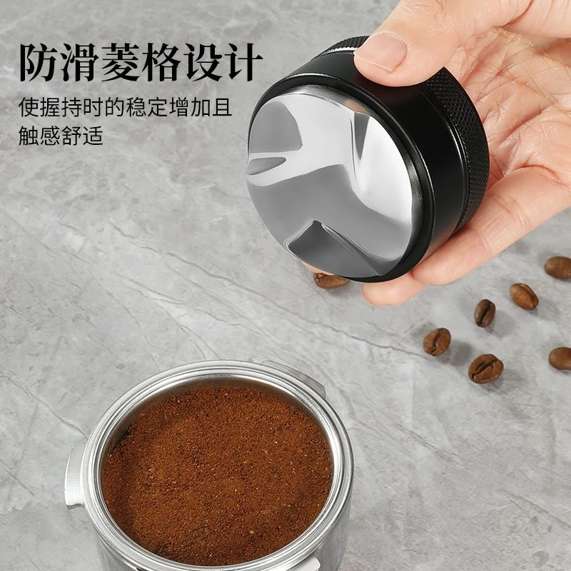 布粉器不锈钢压粉器51/58mm咖啡机器具配件压粉锤三浆咖啡工具