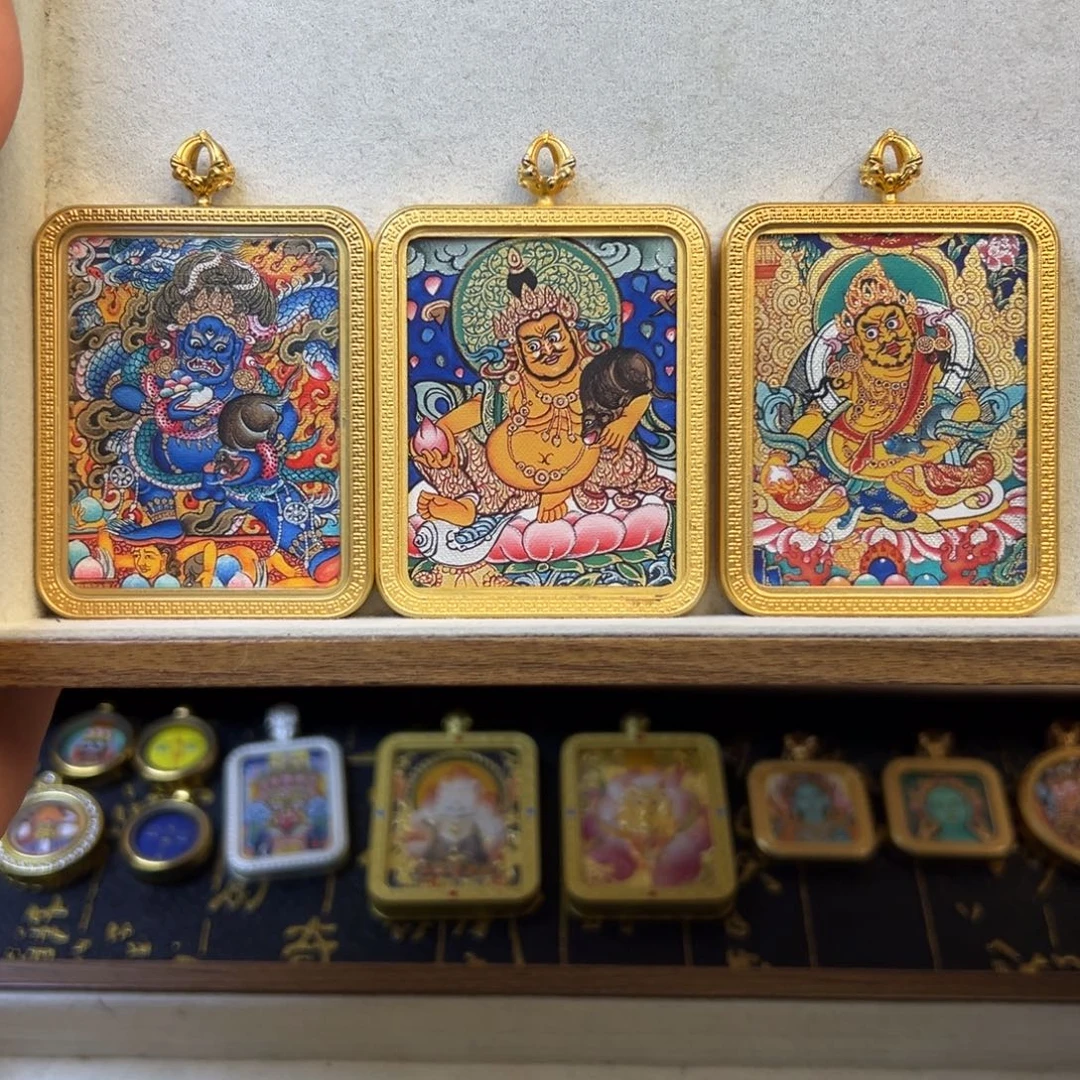 道***律吊坠单面定制黑财神黄财神