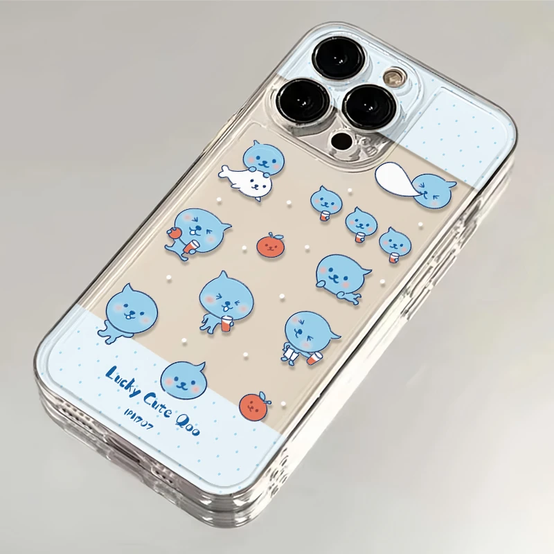 雅天立蓝色波点酷儿适用iPhone16苹果手机壳1415华为vivo小米oppo
