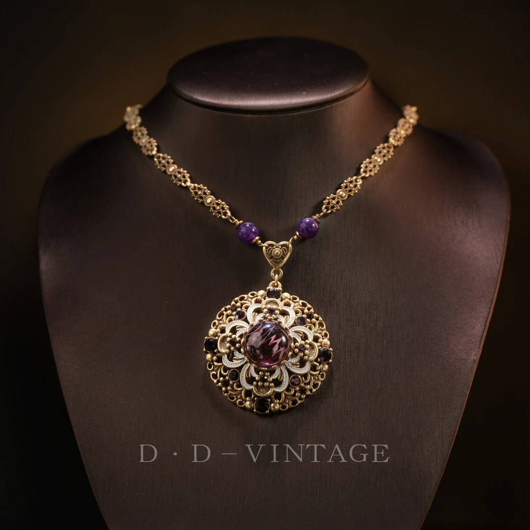 铜合金仿水晶项链 项链欧美气质0083