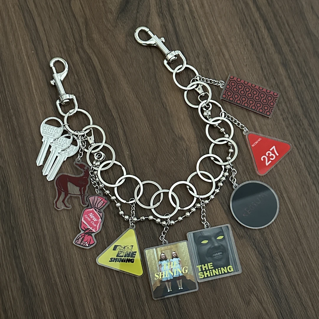 MS原创闪灵电影元素裤链亚克力双层时尚小众项链二合一街头腰链