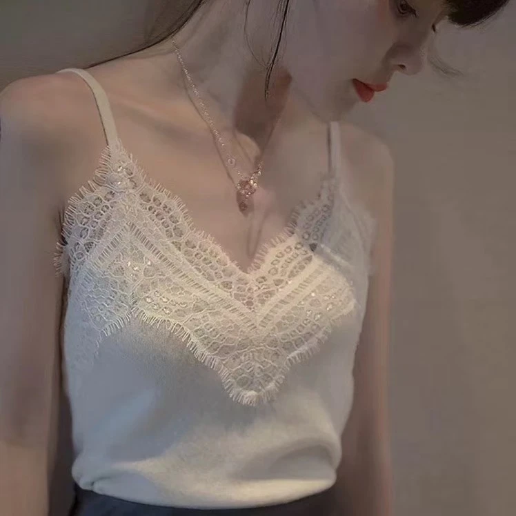 【玉玉专享】2025春夏新款蕾丝吊带背心