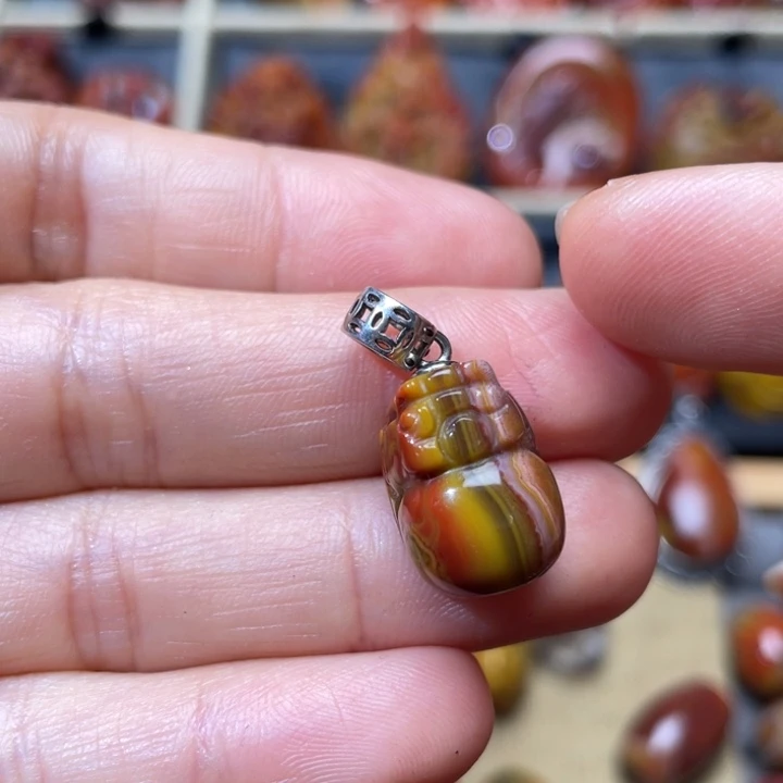 玛瑙/玉髓战国红银S925镶嵌叶*