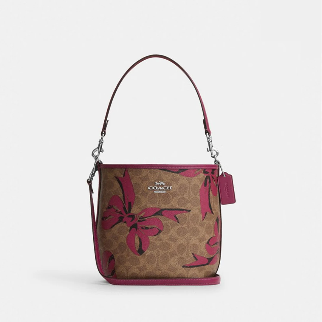 COACH/蔻驰 女包City流浪包手提单肩斜挎包 卡其蝴蝶16.5*21*11.5