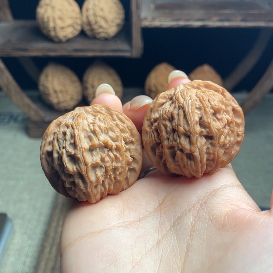 文玩核桃吊坠磨盘41 全品白茬精配毕业红皮