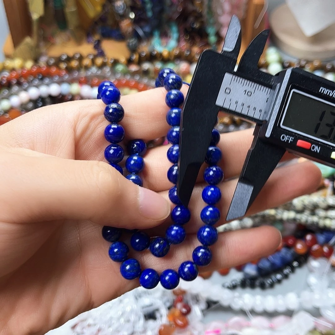 玛瑙/玉髓未镶嵌珠宝半成品卡8青金石圆珠一条