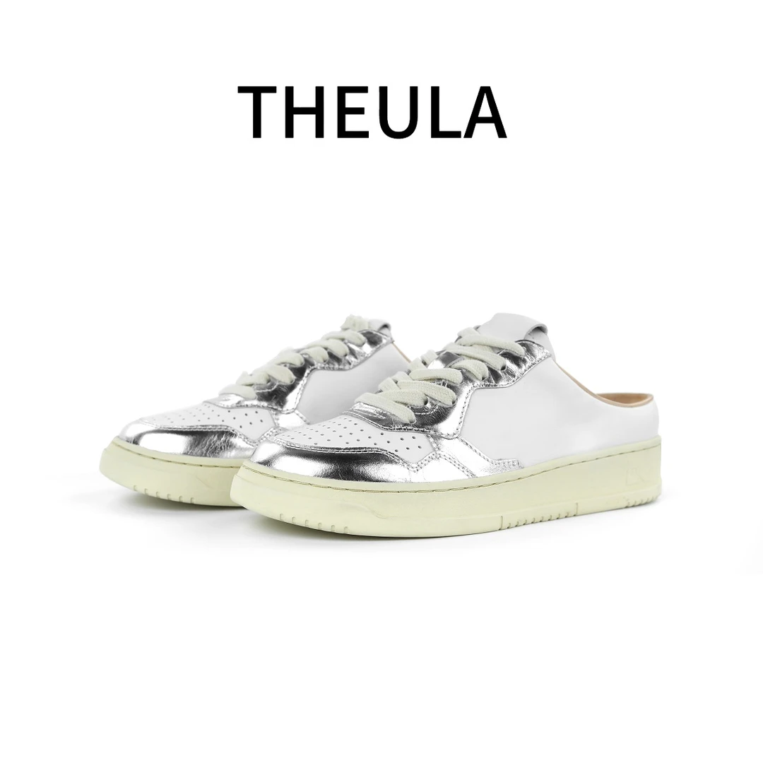 真皮厚底半托透气休闲鞋女款舒适不累脚