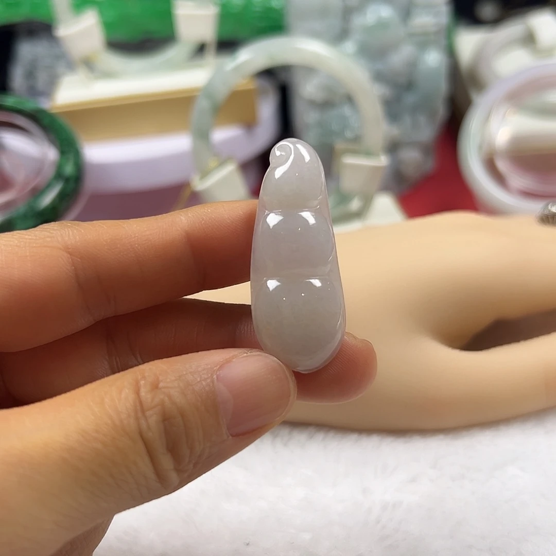 颈饰未镶嵌翡翠缅甸天然A货翡翠福豆吊坠