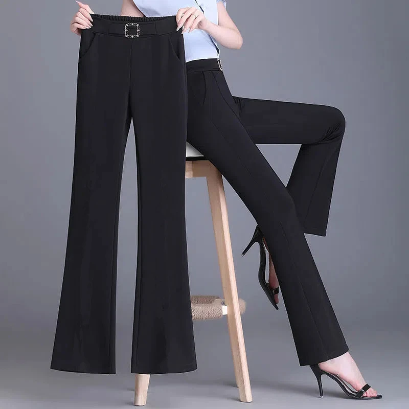 微喇西装裤女春夏2025新款高腰垂感显瘦时尚休闲宽松喇叭裤九分裤