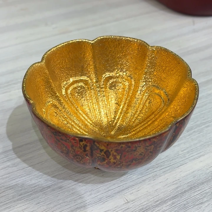 大漆主杯杯-红黑金70