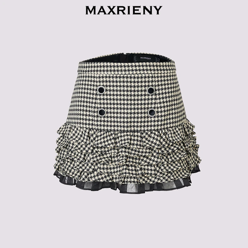 【诗语专属】MAXRIENY商场同款冬半身裙格纹短裙