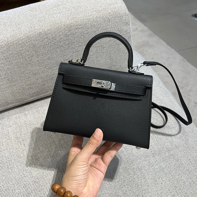 EP二代手掌纹牛皮凯莉手提包斜挎包时尚小包包迷你百搭女包单肩包