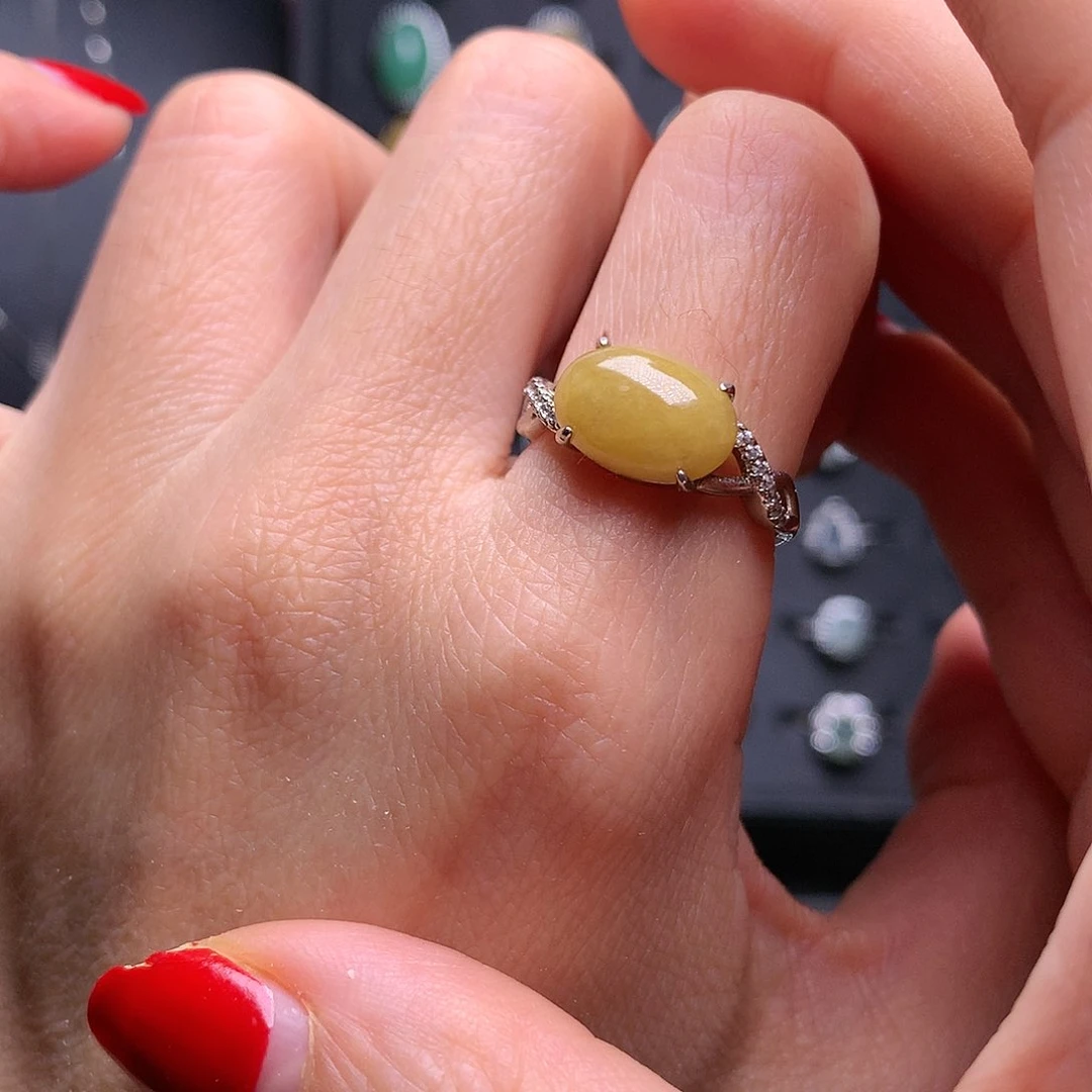 翡翠颈饰银S925镶嵌戒指