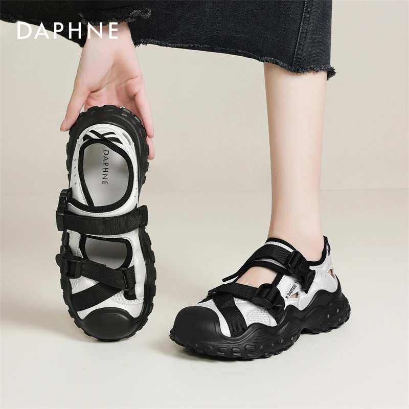 达芙妮Daphne~罗马凉鞋女透气厚底丑萌老爹鞋户外镂空休闲登山鞋