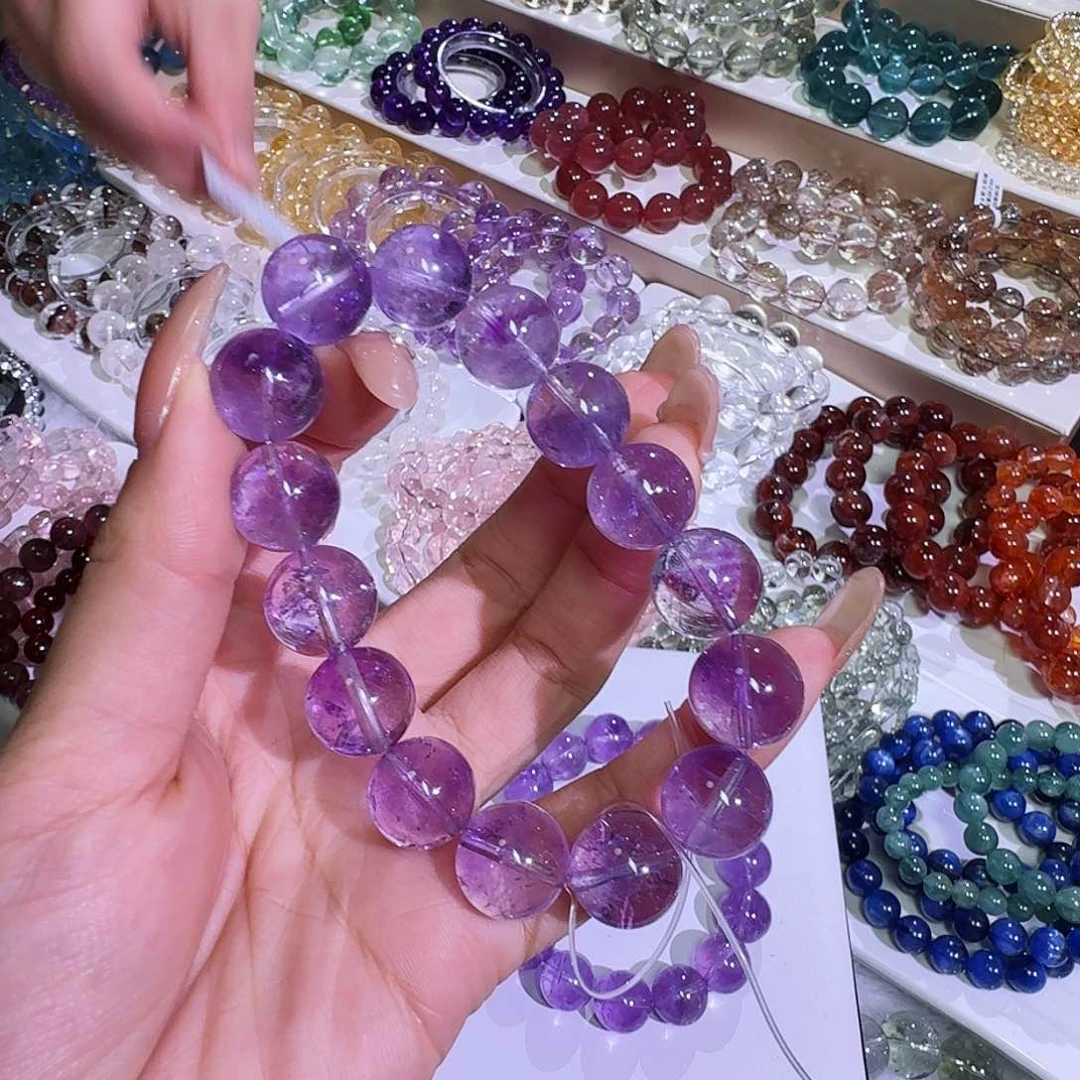 水晶手链未镶嵌S***_紫阿塞14