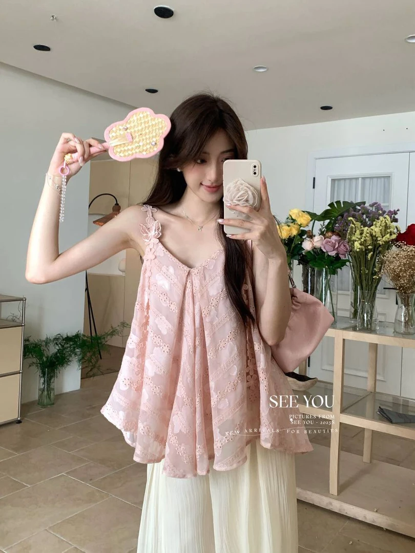 105百搭法式INS风时尚休闲风小清新吊带外穿夏季