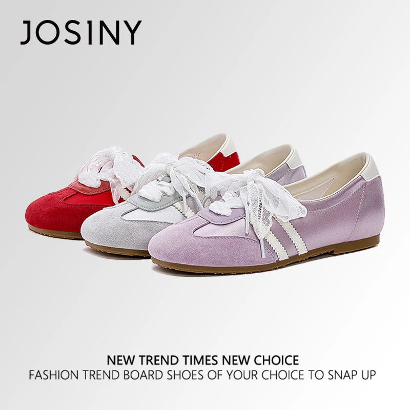 卓诗尼芭蕾风德训鞋女生2025春新款甜美ins透气百搭休闲鞋阿甘鞋