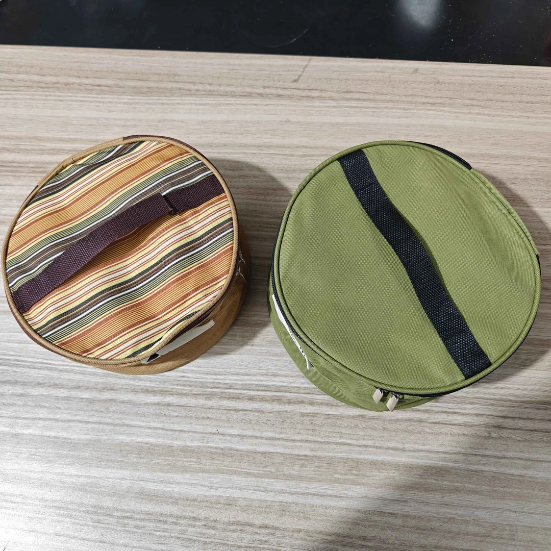 尺寸:21x10cm 露营圆形收纳袋 户外防水野炊手拎储物包