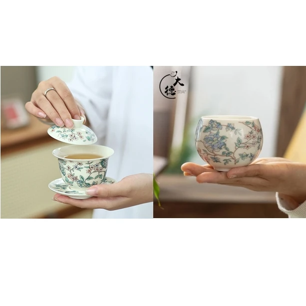 ZH1253-山茶花盖碗+主人杯