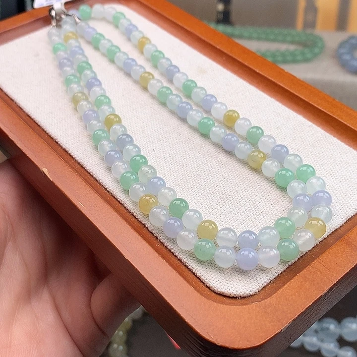 翡翠合金手链冰马卡龙长链